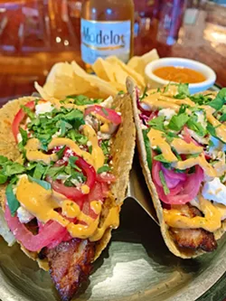 TACO TIME The Siren El Chorro's taco bar brings you a choice of asada, chicken, shrimp, pork belly, breaded fish, or vegetarian options. - PHOTOS COURTESY OF STEPHANIE STILES