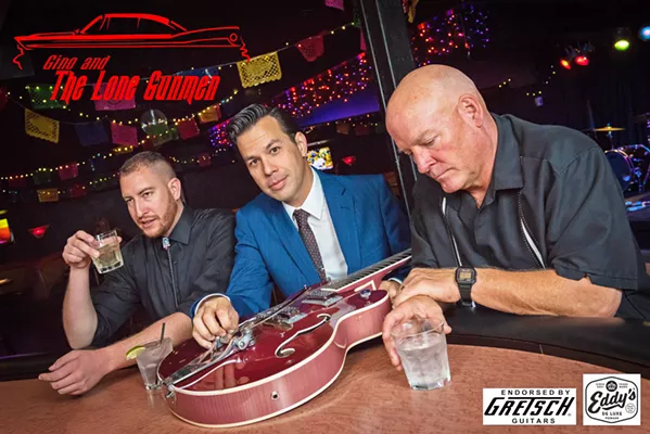 VINTAGE ROCK This month the Basin Street Regulars expand beyond their hot jazz genre to welcome rockabilly, swing, blues, and country act Gino and The Lone Gunmen to their Feb. 28 streaming concert. - PHOTO COURTESY OF GINO AND THE LONE GUNMEN