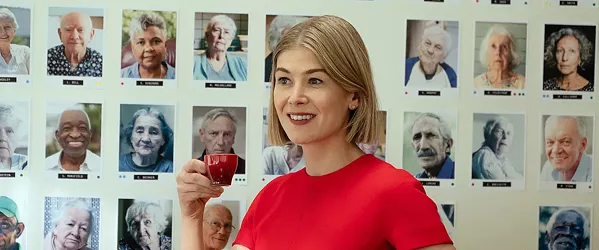 EASY TO HATE Rosamund Pike stars as Marla Grayson, a sleazy con artist who uses the legal system to acquire conservatorship over old people, allowing her to drain their finances under the guise of helping them, in the new Netflix film I Care A Lot. - PHOTO COURTESY OF BLACK BEAR PICTURES