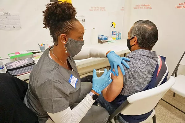 A DOSE OF NEGOTIATION SLO County joined other California counties on March 31 in signing an agreement that will govern how Blue Shield manages COVID-19 vaccine distribution. - PHOTO COURTESY OF SLO COUNTY PUBLIC HEALTH DEPARTMENT