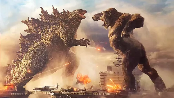 KAIJU THROWDOWN A giant lizard battles a giant ape in Godzilla vs. Kong, but we all know the real villain is humanity. - PHOTO COURTESY OF LEGENDARY ENTERTAIMENT