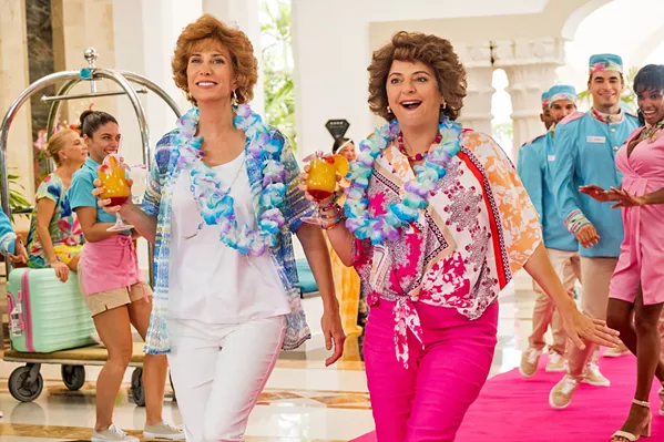 DREAM VACAY Star (Kristen Wiig, left) and Barb (Annie Mumolo) lose their jobs and decide to embark on a dream vacation, in Barb and Star Go to Vista Del Mar, available at Redbox. - PHOTO COURTESY OF GLORIA SANCHEZ PRODUCTIONS