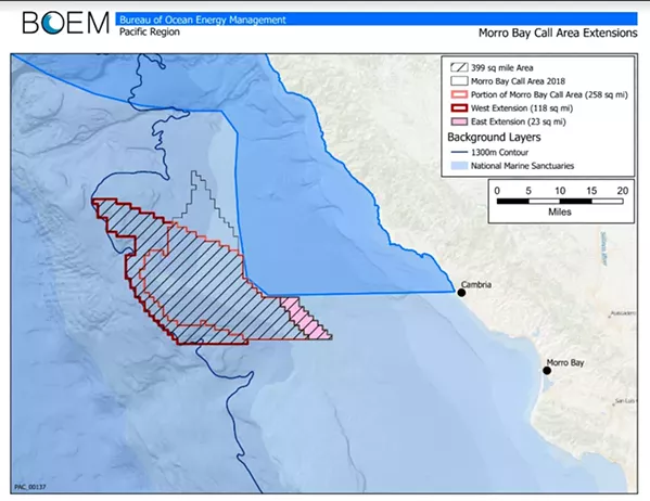 OFF SHORE A wind farm project off the coast of Morro Bay is back on track after a two year halt by the U.S. Navy. - IMAGE COURTESY OF SALUD CARBAJAL