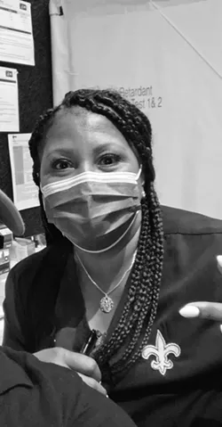 HERE TO HELP Hattie Sentmore, a New Orleans native, traveled to the Central Coast to assist in SLO County's efforts to administer the COVID-19 vaccinations to residents. - PHOTO COURTESY OF HATTIE SENTMORE