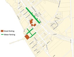 PAY TO PLAY Pismo Beach plans to install 146 meters along all curbs, the center median, and stub streets connected to Price Street between Pomeroy and San Luis avenues. - SCREENSHOT FROM PISMO BEACH STAFF REPORT