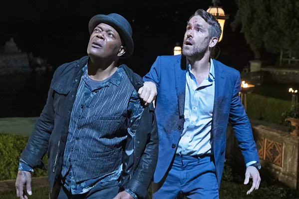 THEY'RE BACK! Hitman Darius Kincaid (Samuel L. Jackson, left) and bodyguard Michael Bryce (Ryan Reynolds) are back for another violent misadventure in the sequel The Hitman's Wife's Bodyguard, now in theaters. - PHOTO COURTESY OF MILLENNIUM MEDIA AND SUMMIT ENTERTAINMENT