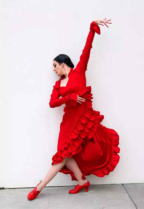 FLAMENCO FOR LIFE Dancer Savannah Fuentes will present her new show, Flores de Verano Flamenco en Vivo, with accompanist Diego Amador Jr., at the SLO Guild Hall on July 22. - PHOTO COURTESY OF SAVANNAH FUENTES