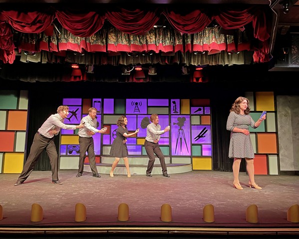 BACK ON STAGE In a two-act original musical show, the Melodrama cast members&mdash;(left to right) Toby Tropper, Ben Abbott, Katie Worley Beck, Mike Fiore, and Randa Meierhenry&mdash;sing and dance their way through the pandemic and beyond, in Comedy Tonight, running through Sept. 12. - PHOTOS COURTESY OF THE GREAT AMERICAN MELODRAMA