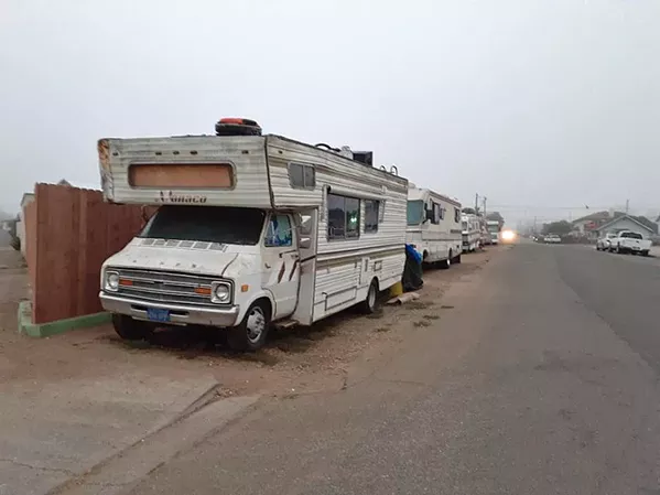 FORCED RELOCATION Homeless people living in their vehicles in Oceano CSD are gearing up to leave for the Safe Parking Site. - COURTESY PHOTO BY DONNA HAMPTON