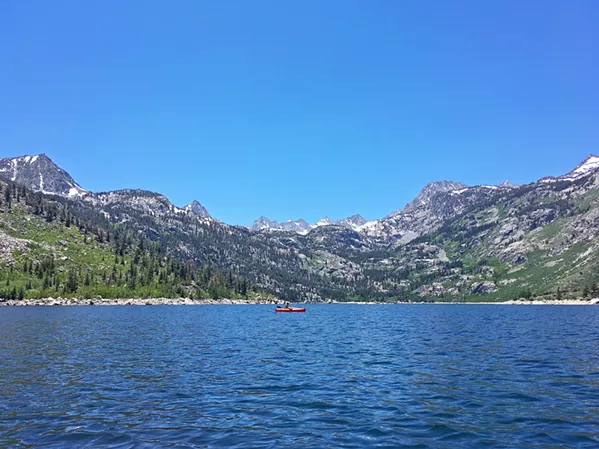 PEACEFUL PADDLE Poly Escapes and REI both rent paddlesports equipment by the day(s), which you can pack with you on an excursion to some Sierra Nevada water body, such as Sabrina Lake outside of Bishop. - PHOTOS BY CAMILLIA LANHAM