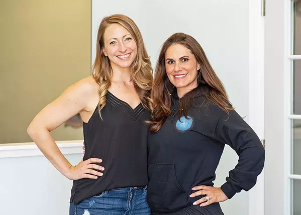 DANCE FLOOR DUO FLEX Performing Arts, which celebrated the grand opening of its studio in Grover Beach at the end of August, was co-founded by longtime Central Coast locals Brianna Deveraux-Allen (left) and Jennine Dunne (right). - COURTESY PHOTOS BY TRACY WAITKUS PHOTOGRAPHY