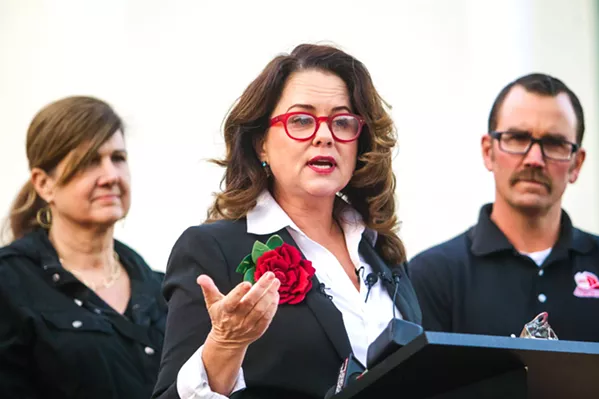 LAST DAY Outgoing SLO Mayor Heidi Harmon (pictured) received a threatening nude email on her final day in office. - FILE PHOTO BY JAYSON MELLOM