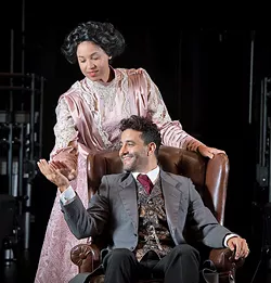 LOVED AND LOST Although usually melancholic and socially withdrawn, Archibald Craven (Eduardo Enrikez) finds joy in the memories of his deceased wife, Lily (Jennie Greenberry). - COURTESY PHOTOS BY LUIS ESCOBAR, REFLECTIONS PHOTOGRAPHY STUDIO