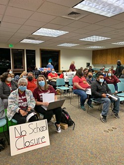 COMMUNITY ACTION At the Nov. 9 Paso Robles school board meeting, Multiple teachers and Latino parents advocated to keep Georgia Brown Elementary open. - PHOTO COURTESY OF YESSENIA ECHEVARRIA