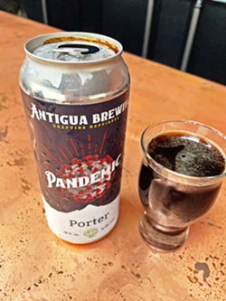 HEAVY HITTERS Antigua's current lineup includes Pandemic Porter, a rich blend of chocolate, coffee, and fresh hops; The Grand Hoppening IPA; and hefty Thor's Hammer Immortal IPA. Stay tuned for a lager, hazy IPA, red ale, and more. - PHOTOS BY CHERISH WHYTE
