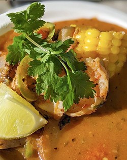 WARM YOUR BELLY For those cold SLO winter nights, try some Bear City Social soup. This Mexican fish stew goes great with a beer, owner Shaun Behrens said. - PHOTO COURTESY OF BEAR CITY SOCIAL