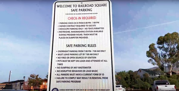 CLEAR COMMUNICATION Posting visible and accessible rules at the Railroad Square Safe Parking site was one of the lessons administrators learned in order to maintain transparency with participants. - SCREENSHOT FROM CITY OF SLO'S PARKING SITE RELAUNCH VIDEO
