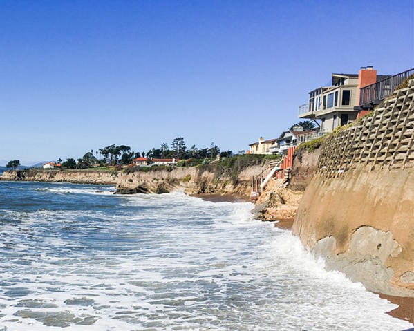 FALLING DOWN As the ocean erodes more and more of the bluffs supporting Pismo Beach homes, the city approves protection measures that a state agency doesn't necessarily want to allow. - COVER PHOTO BY CAMILLIA LANHAM
