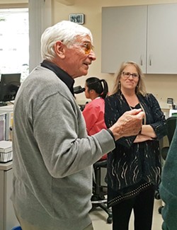 LEADING A TRANSFORMATION After directing SLO County's public health lab for 15 years, Dr. James Beebe (left) is retiring. Beebe, 78, is credited with modernizing the lab and delaying his retirement to help steer it through the COVID-19 pandemic. - PHOTO COURTESY OF SLO COUNTY PUBLIC HEALTH