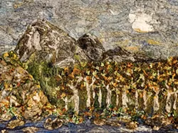 SIERRA MOONRISE Deborah Gedayloo from Los Osos has three pieces in the CCA’s Entanglements III show, including this needle-felted landscape. - PHOTO BY CAMILLIA LANHAM