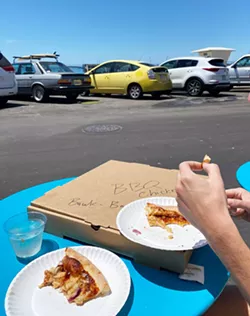 BEACHIN' GOOD PIZZA The BBQ Chicken pizza hits all the right notes, especially when enjoyed with a glass of wine and a view of the ocean. - PHOTOS COURTESY OF SCOTT D. ROBERTS