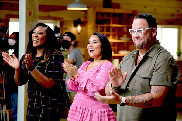 EVERYONE’S A WINNER The Great American Recipe host Alejandra Ramos, flanked by judges Tiffany Derry and Graham Elliot, cheer on contestants in the new PBS special. - PHOTO COURTESY OF PBS/VPN
