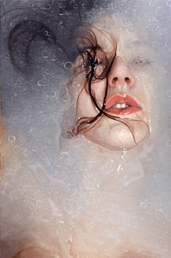 CHARADE Is the model drowning in this 2010 painting?  Monks says that only seems to be the case because "a painting seems longer and more sustained - it seems frozen in time." - IMAGE COURTESY OF ALYSSA MONKS AND ANN M. WILLIAMS AND FRANK M. EDWARDS