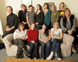 GET PSYCHED : Students and faculty at the Cal Poly Community Clinic offer an alternative to expensive therapy. Clockwise from left: clinic director Dr. Kelly Moreno, Audry, Alyssa, Amber, Jennifer, Jessica, Nicole, Lisa Connely, Alexis, Kate, Hailey, Kristy Packer - PHOTO BY STEVE E. MILLER
