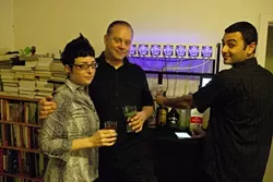 THE A TEAM! : Erin Berman, Robert Kaye, and Pierre Michael are the trio responsible for Party Robotics, the local company that makes Bartendro bartender robots. - PHOTO BY STEVE E. MILLER