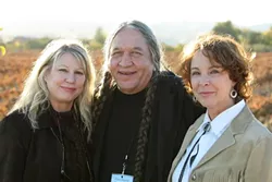 THE BEAUTIFUL PEOPLE : (Left to right) Dr. Lois Lee caught the Hillside Strangler, former Ponca Nation Indian Chief Dan Jones worked with Kevin Costner on 500 Nations, and I’m in love with Kathleen Quinlan—and not just because she danced naked in Oliver Stone’s The Doors. - PHOTO BY STEVE E. MILLER