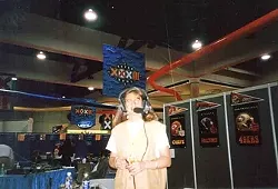 ’90S ON LINE ONE: Veteran sportscaster CJ Silas penned No Girls Allowed, an unflinching look into gender discrimination in sports media. Pictured is Silas during a live broadcast with CBS Sportsline in San Diego, during the 1998 Superbowl. - PHOTO COURTESY OF CJ SILAS