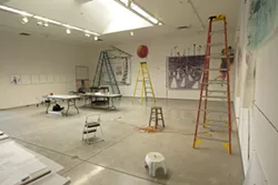 UNDER CONSTRUCTION : Pictured is the Cuesta College Art Gallery as it appeared a few days before the opening of Super 8mm. - PHOTO BY STEVE E. MILLER