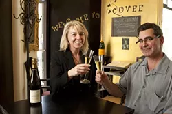 DELICIOUS BUBBLES : Fran and Frank Radogna recently took over ownership of the Cuvée Champagne bar in Avila Beach. - PHOTOS BY STEVE E. MILLER