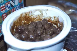 MMM … MEATBALLS!: Starkey made his special Swedish meatballs, a complicated recipe known to only a few. - PHOTO BY STEVE E. MILLER