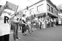 READING IN PUBLIC, PART ONE : On July 2, Mignon Khargie and Catherine Trujillo organized their first Reading in Public event, the first of many Nothing Happened Here efforts (an offshoot of New Arts Collective). - PHOTO BY STEVE E. MILLER