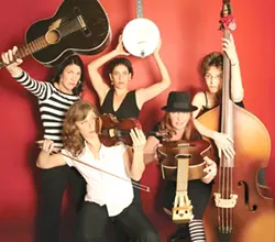 REIGNING WOMEN: The Red Barn Community Music Series has all-female, old-time music sirens The Stairwell Sisters coming to Los Osos’s Red Barn on May 17. - PHOTO COURTESY OF THE STAIRWELL SISTERS