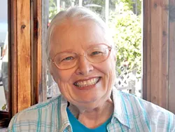 READ HER LIPS: SLO County Poet Laureate Marguerite Costigan will be at the 100 Thousand Poets and Musicians for Change this Sept. 26 at Bang the Drum Brewery. - PHOTO COURTESY KEVIN PATRICK SULLIVAN