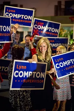 SIGNAGE SITUATION: On Sept. 2, the California Fair Political Practices Commission (FPPC) issued a warning letter to the campaign of Lynn Compton, a candidate for San Luis Obispo County’s 4th supervisorial district. The commission found that Compton “failed to report the value of the use of a vehicle and a trailer … as an in-kind contribution on your campaign statements.” - FILE PHOTO BY HENRY BRUINGTON