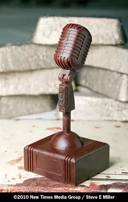 JUST ADD BRONZE : The wax version of this year’s New Times Music Award awaits casting at Genesis Bronze. The deadline for submissions is Monday, June 21, at 5 p.m., so hurry! - PHOTO BY STEVE E. MILLER