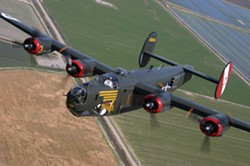 HEAVY BOMBER! :  Witchcraft is the only operational B-24J , and a lucky few folks with a spare $425 can take a 30 minute flight in it or the B-17 (not pictured). - PHOTOS COURTESY OF THE COLLINGS FOUNDATION