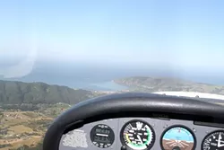 BIRD’S EYES : Minutes after takeoff, heading west, Avila Beach came into full view from the cockpit. - PHOTO BY JEREMY THOMAS