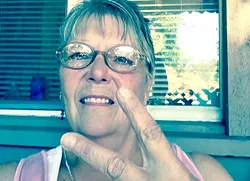 WILD AND FREE: Greta Schultz, lunch lady at San Luis Obispo High School, is currently recovering from two brain aneurisms and a neuromuscular disease that left her with enormous medical bills; the SLO High community is gathering support to help her financially. - PHOTO COURTESY OF GRETA SCHULTZ