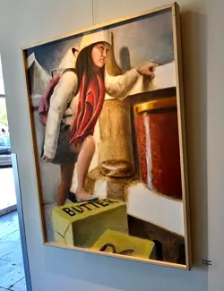 FOOD SUMMIT: Harold Muliadi, a student of Pearce’s at Cal Lutheran, paints imaginative scenes, like that of a young girl trekking the inner caverns of a refrigerator in 'Fridge Hike.'