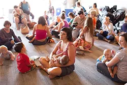 LUNCH TIME!: Local moms took part in the Global Big Latch On, Aug. 1, which aims to promote and de-stigmatize breastfeeding. Close to 15,000 moms participated worldwide. - PHOTO COURTESY OF RACHEL MOMAN-NEUMANN