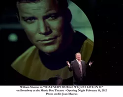 ICON : William Shatner presented his one-man Broadway show, Shatner’s World: We Just Live In It, on Jan. 19 at Cal Poly’s Performing Arts Center. - PHOTOS BY JOAN MARCUS; COURTESY OF WILLIAM SHATNER