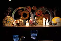 WHEELS OF TIME: Playwright/director/designer Al Schnupp’s ingenious set reflects the notion of travel, both in terms of time and geography. - PHOTO BY STEVE E. MILLER