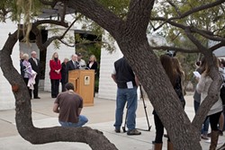 &lsquo;NOT ON MY WATCH&rsquo; :  Cuesta College President Gil Stork told students, faculty, and local media Feb. 6 that he&rsquo;s not going to let the school lose its accreditation. - PHOTO BY STEVE E. MILLER