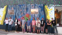 TREE HUGGERS : Dozens of art-loving Atascaderans signed a petition and donated money to help save a wall that holds what’s basically the only unique public image in the entire city. - PHOTOS BY NICK POWELL