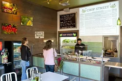 PICK, CHOP, AND ROLL : Chop Street in Pismo Beach is offering a huge selection of freshly prepared vegetables, cheeses, and meats to be added to salads or wraps, all made right in front of the customer. - PHOTOS BY STEVE E. MILLER