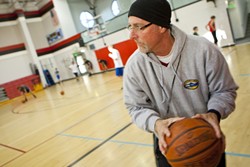 STILL COACHIN&rsquo; :  In addition to teaching special education courses, Paul Bodenshot serves as the athletic director for George Flamson and Daniel Lewis middle schools in Paso Robles and coaches the Lewis Leopards eighth grade boys&rsquo; basketball team. Those extra duties once came with a stipend, but after budget cuts and the loss of a grant, he does all the athletics work for free. - PHOTOS BY STEVE E. MILLER